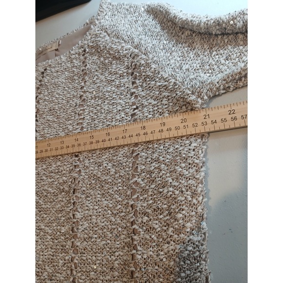 Simply Couture Womens Cream Knit Sweater Sequin Long Sleeve Top  Lagenlook XL - Picture 8 of 12